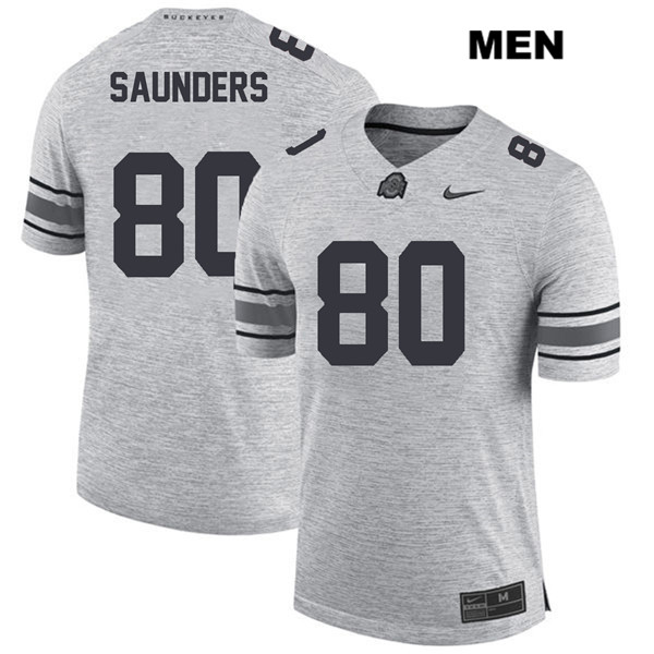Ohio State Buckeyes Men's C.J. Saunders #80 Gray Authentic Nike College NCAA Stitched Football Jersey GR19I31GR